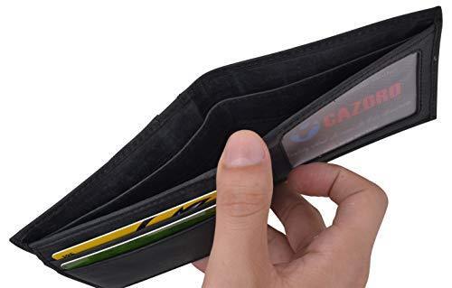 RFID Blocking Genuine Leather Bifold Wallet USA Stars & Stripes Design CAZORO