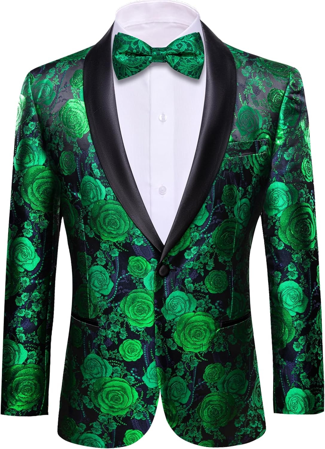 Men’s Floral Paisley One Button Blazer Tuxedo Jacket for Carnival Party Gift