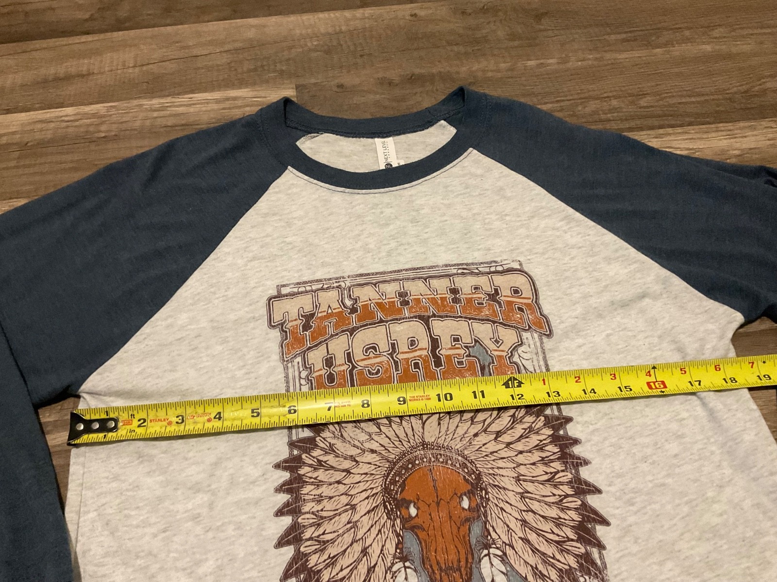 NEXT LEVEL BASEBALL RAGLAN TANNER USERY WESTERN LEATHER ( MENS M ) GREY BLUE