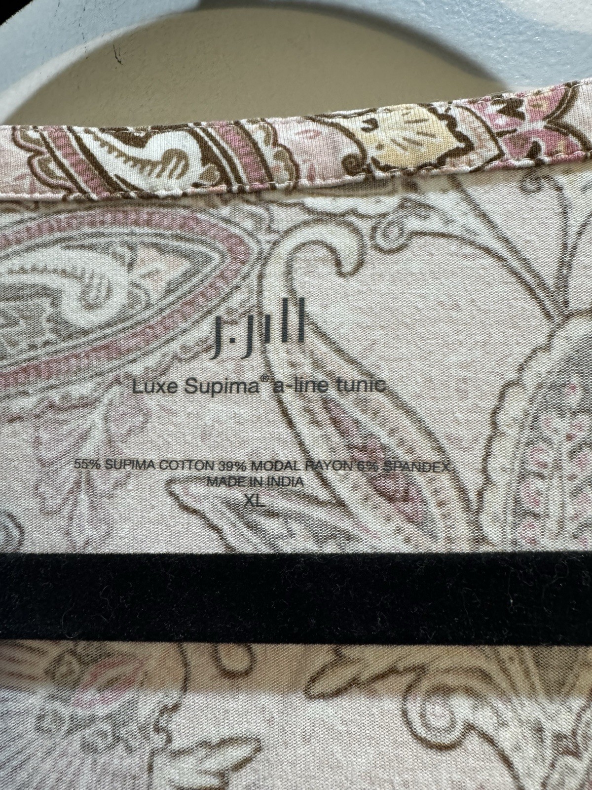 J. Jill Luxe Supima A-line Tunic XL Round Neck 3/4 Sleeves Multicolor Length 29”