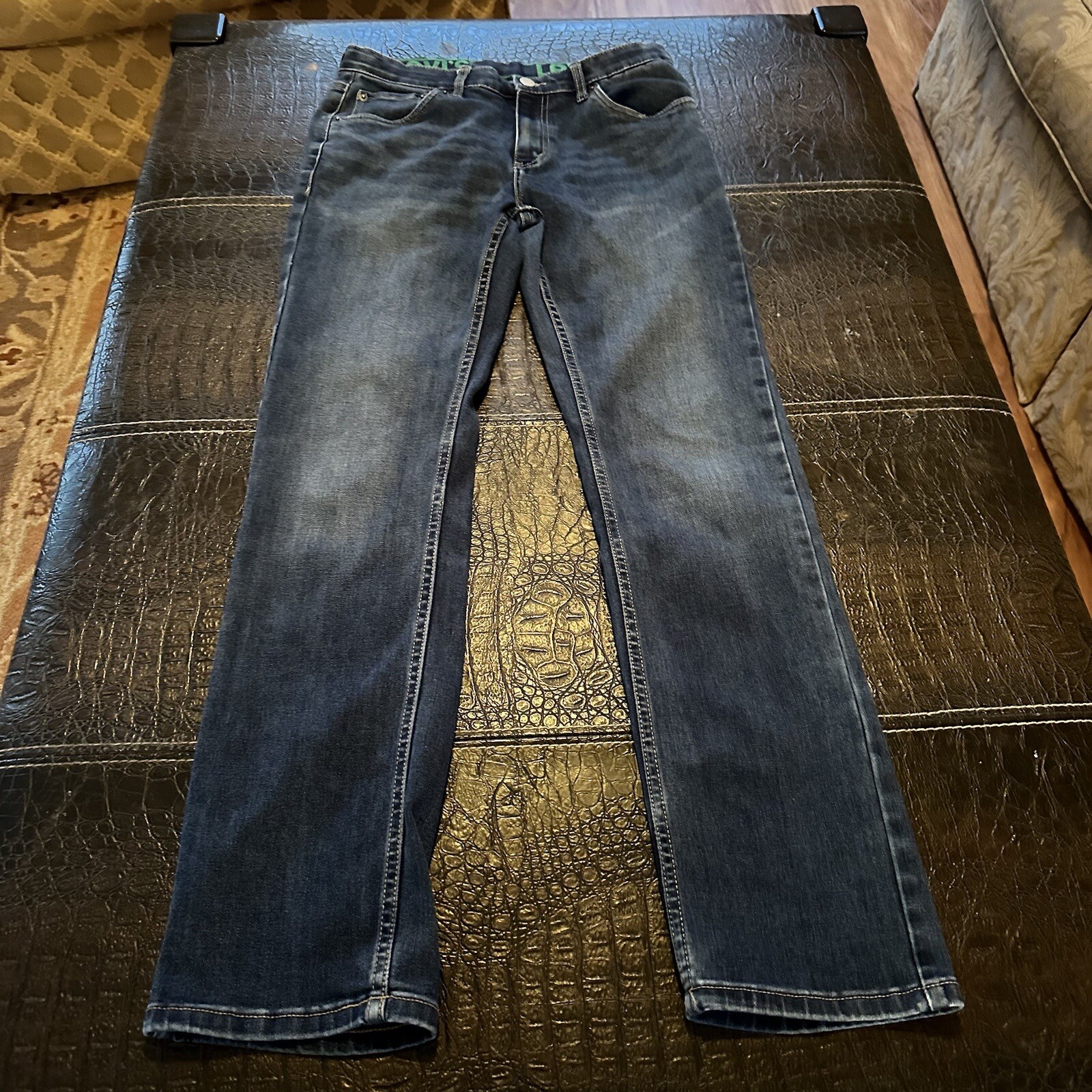 LEVI’S Women’s Blue Jeans 511 Dark Wash Elastic Waist TAG SIZE 16 Reg 28×30