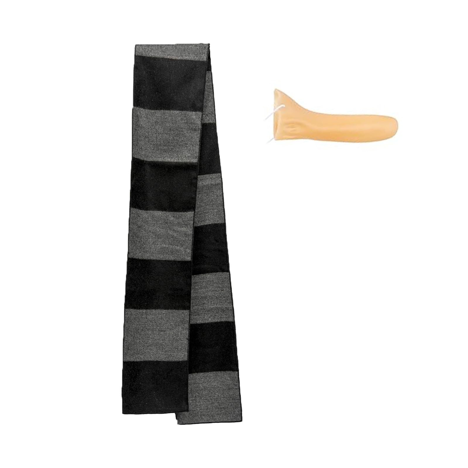 Nutbind Long Striped Winter Scarf Black and Gray 78 inches,
