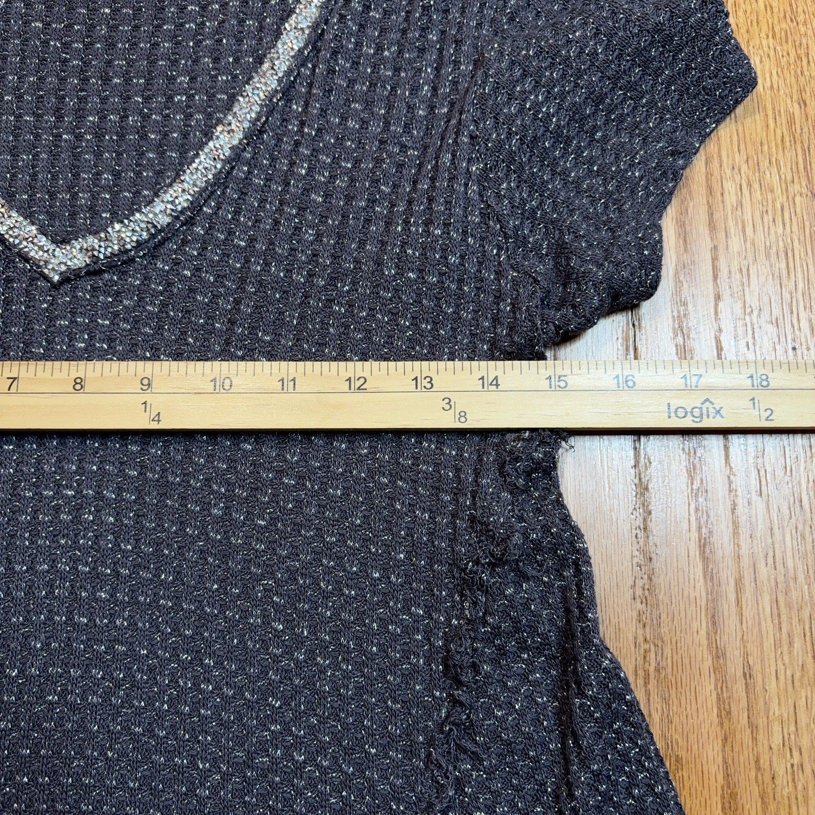 Juicy Couture Rhinestone Collar Knit Top Womens Medium Gray Babydoll Y2K