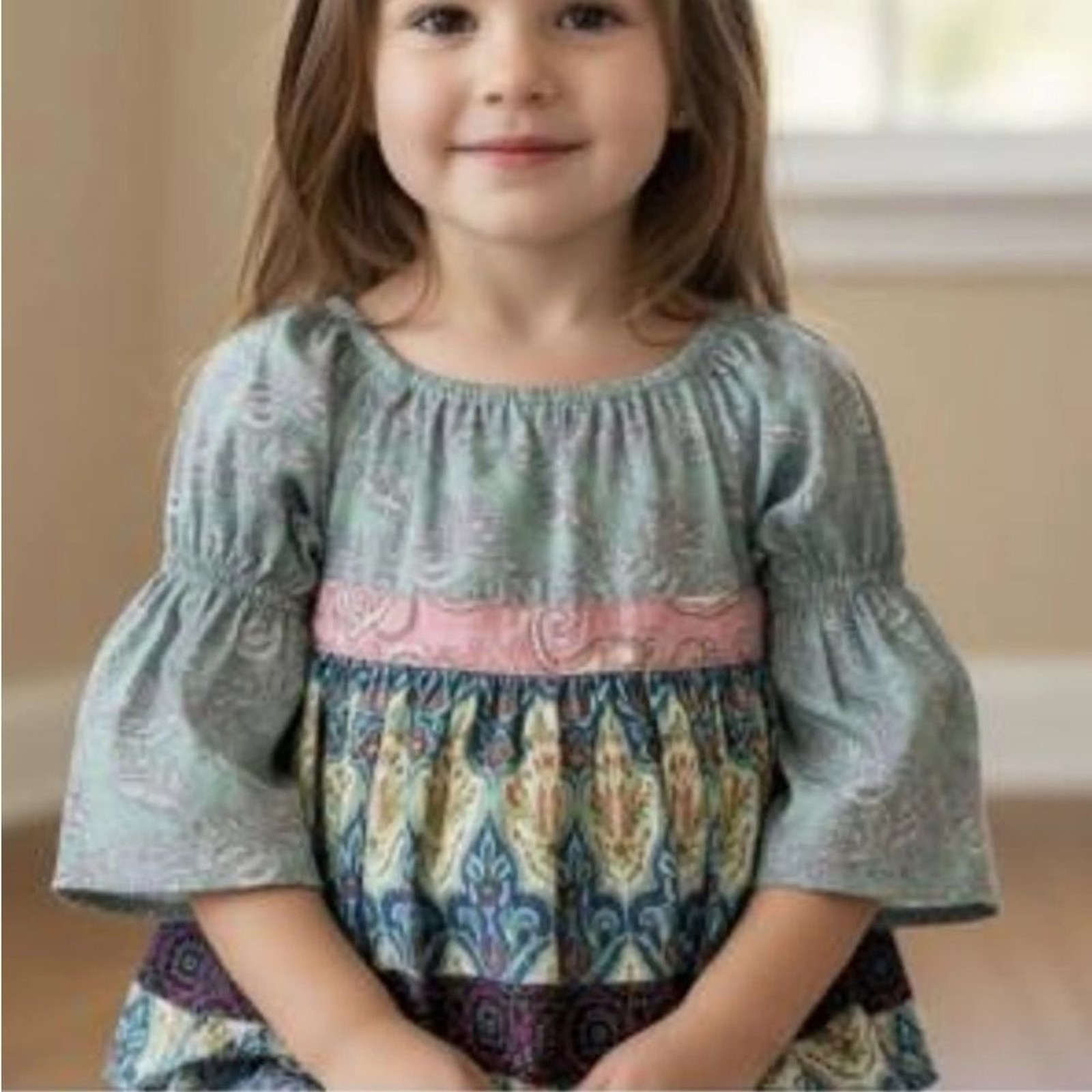 Matilda Jane Secret Fields Peasant Top Dress Paisley Petal Toddler Sz 2T Cottage