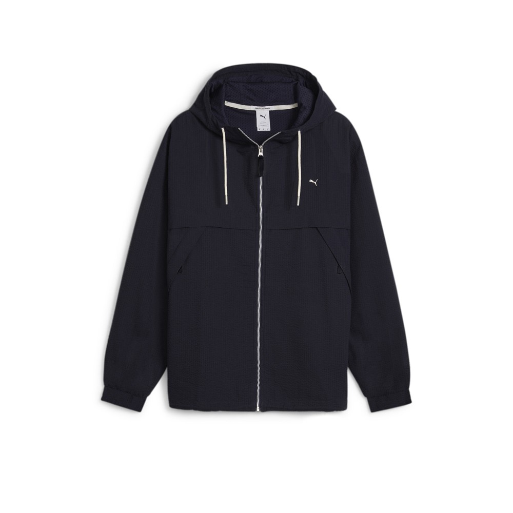 PUMA Made With Quality Full Zip Jacket Mens Blue Casual Athletic Outerwear 62401