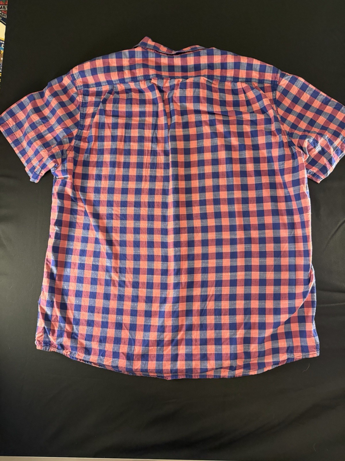 Cremieux Classics Pink & Blue Plaid Short Sleeve Men’s Shirt, XL