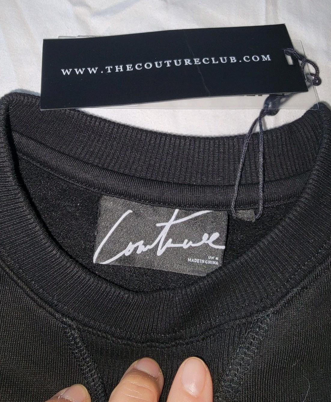 THE COUTURE CLUB MULTIBADGED CHENILLE SWEATSHIRT WOMENS SZ UK6/US2