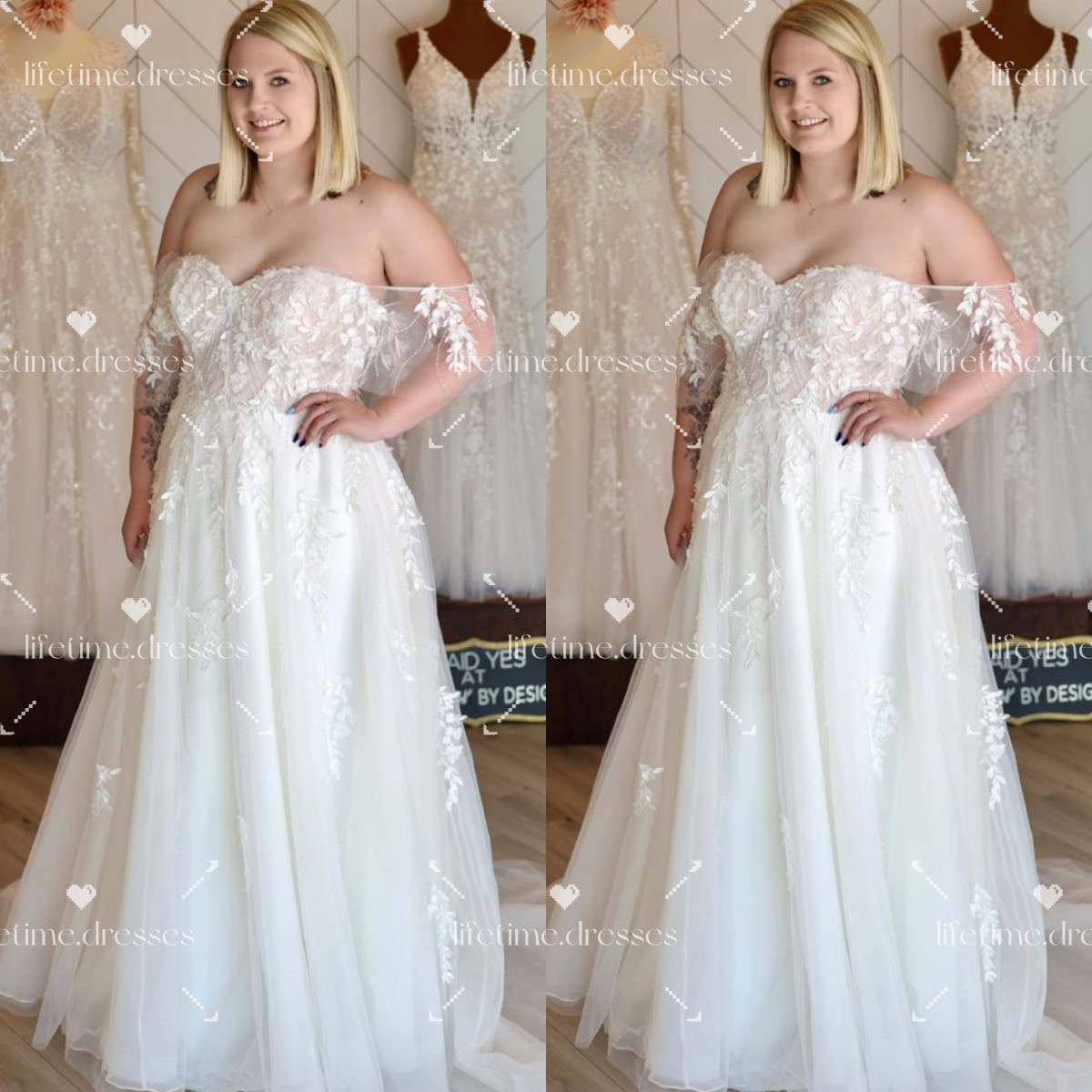 Classic Wedding Dresses Off Shoulder White Ivory Tulle Lace Elegant Bridal Gowns