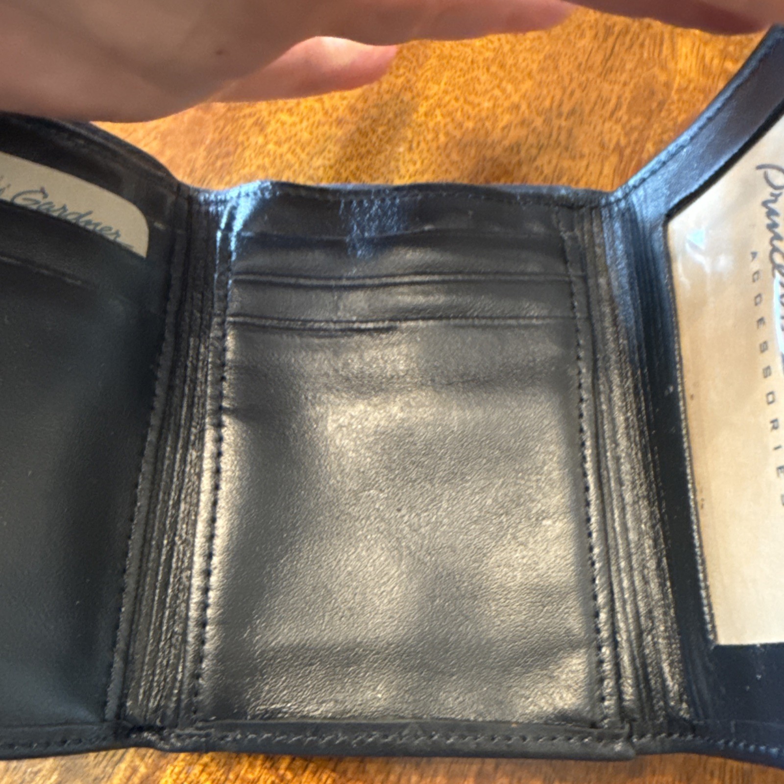 New Princess Gardner Navy Blue Leather Card Wallet Vintage 4×3.5in Snap Coin