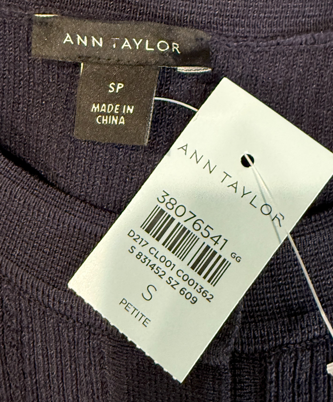 NWT ANN TAYLOR NIGHT SKY RIBBED HENLEY BELTED SWEATER DRESS SZ SP S PETITE
