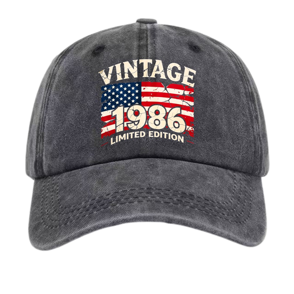 Born 1986 Vintage Limited Edition American Flag Patriotic Baseball Cap