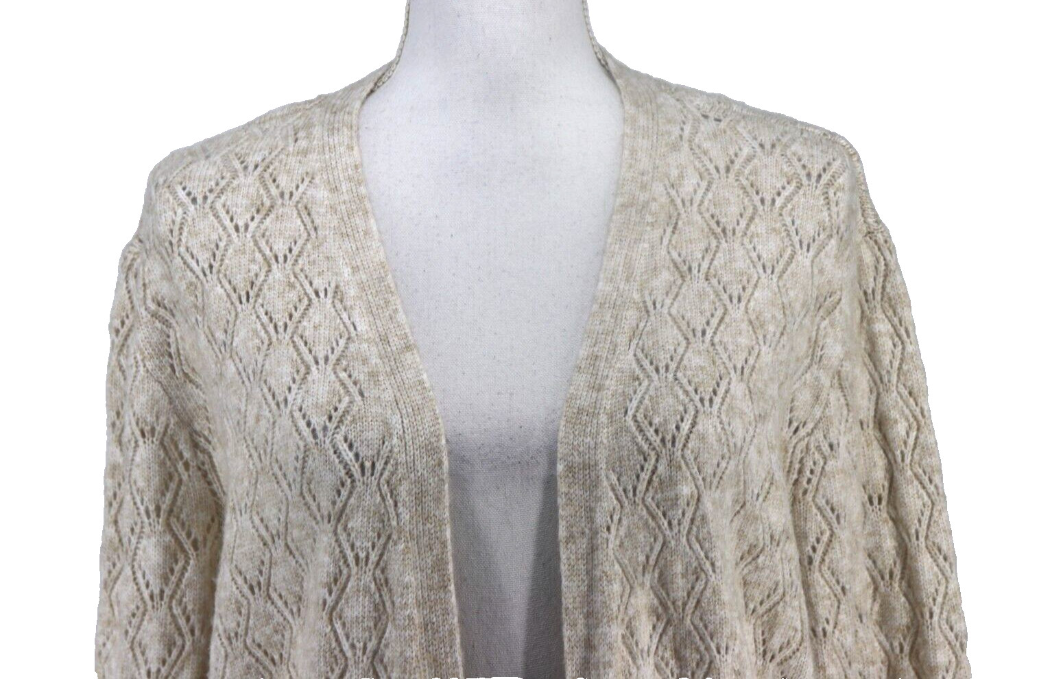 Soft Surroundings Duster Wool Blend Cardigan Womens Large Long Brown Lightweight