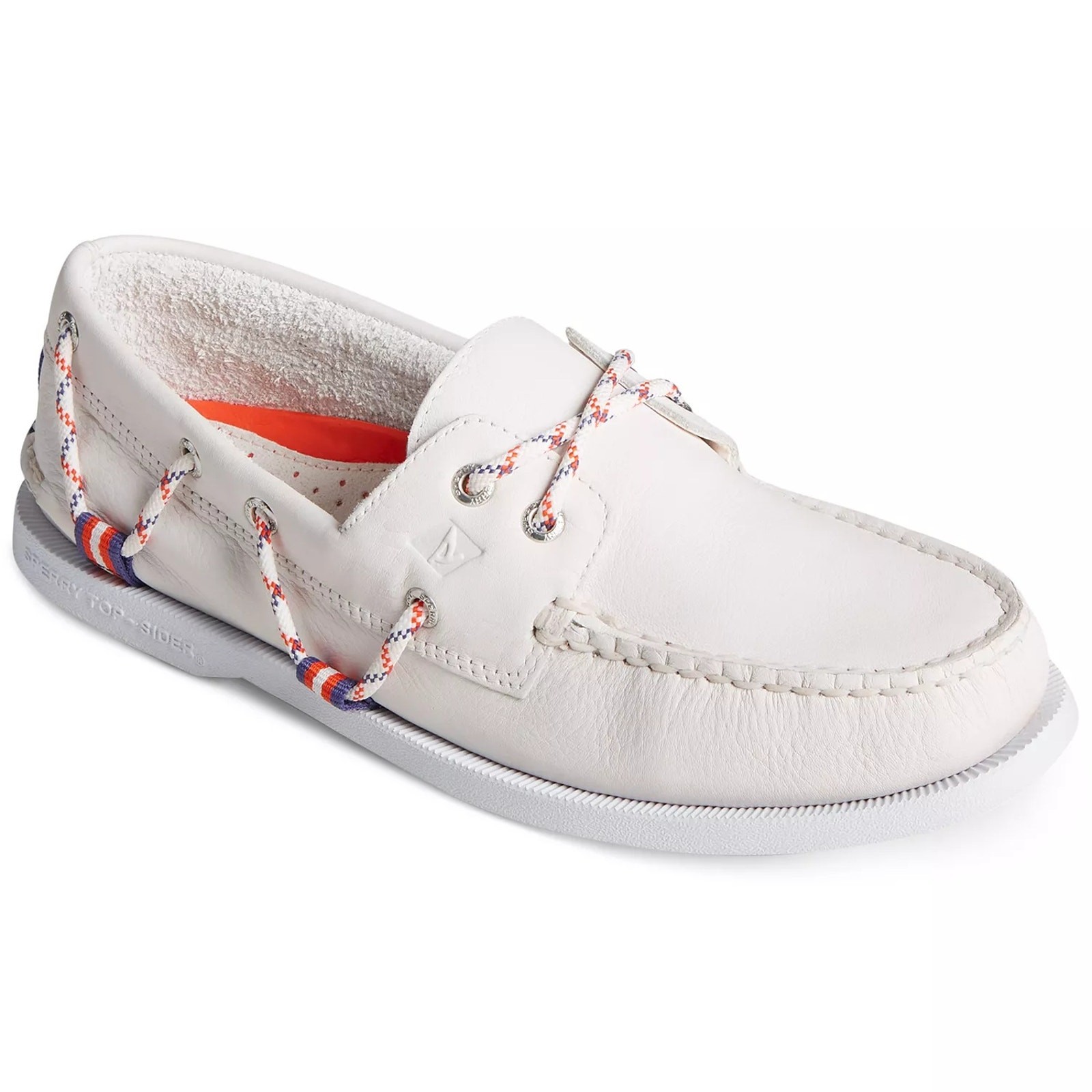 Sperry Men A/O Webbing Sport Boat Shoes Size US 11.5M Bone White Leather