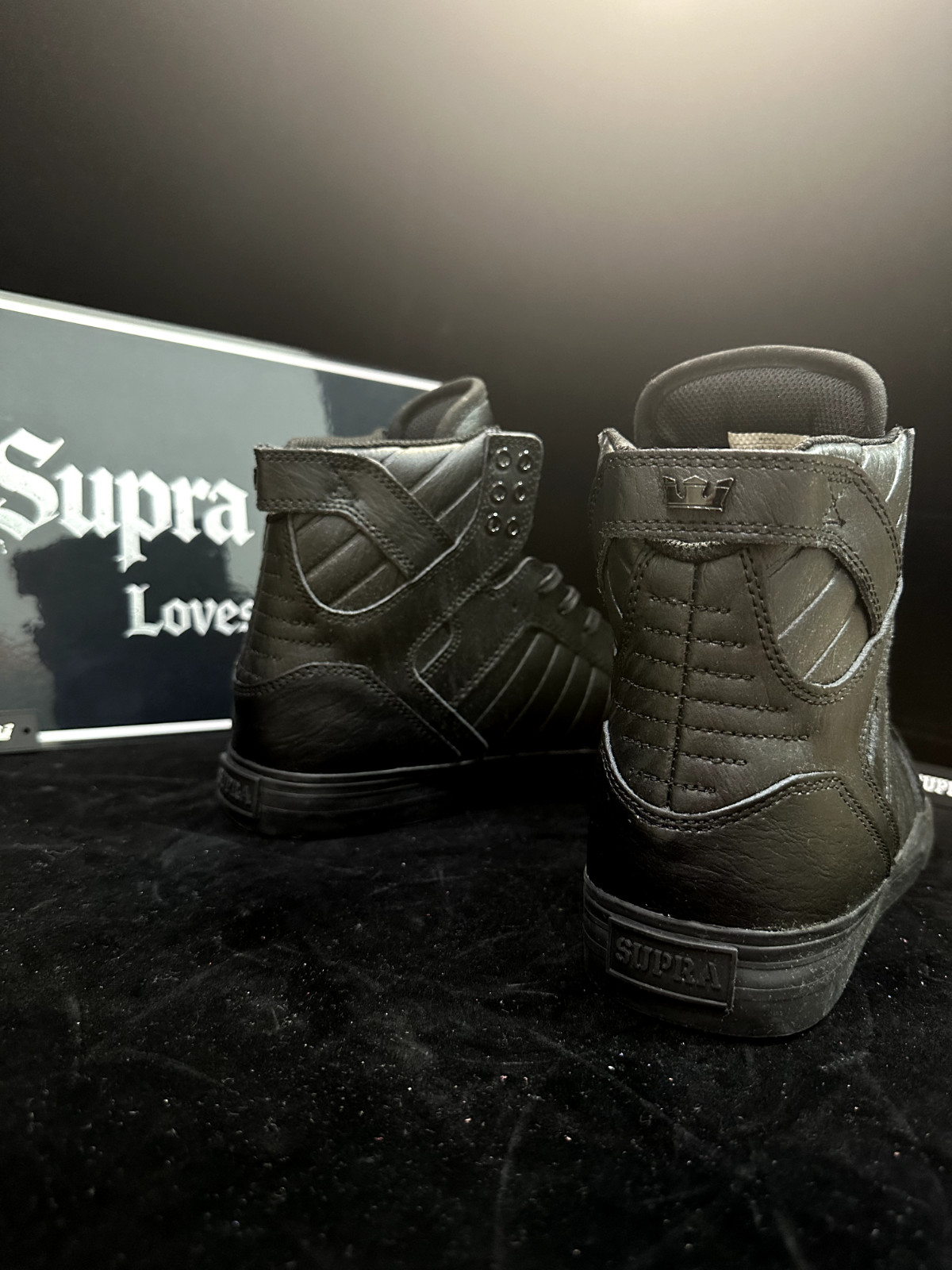 Lovesong Supra Skytop HF Black Warrior Red Sole Mid High Top Men’s Sneakers