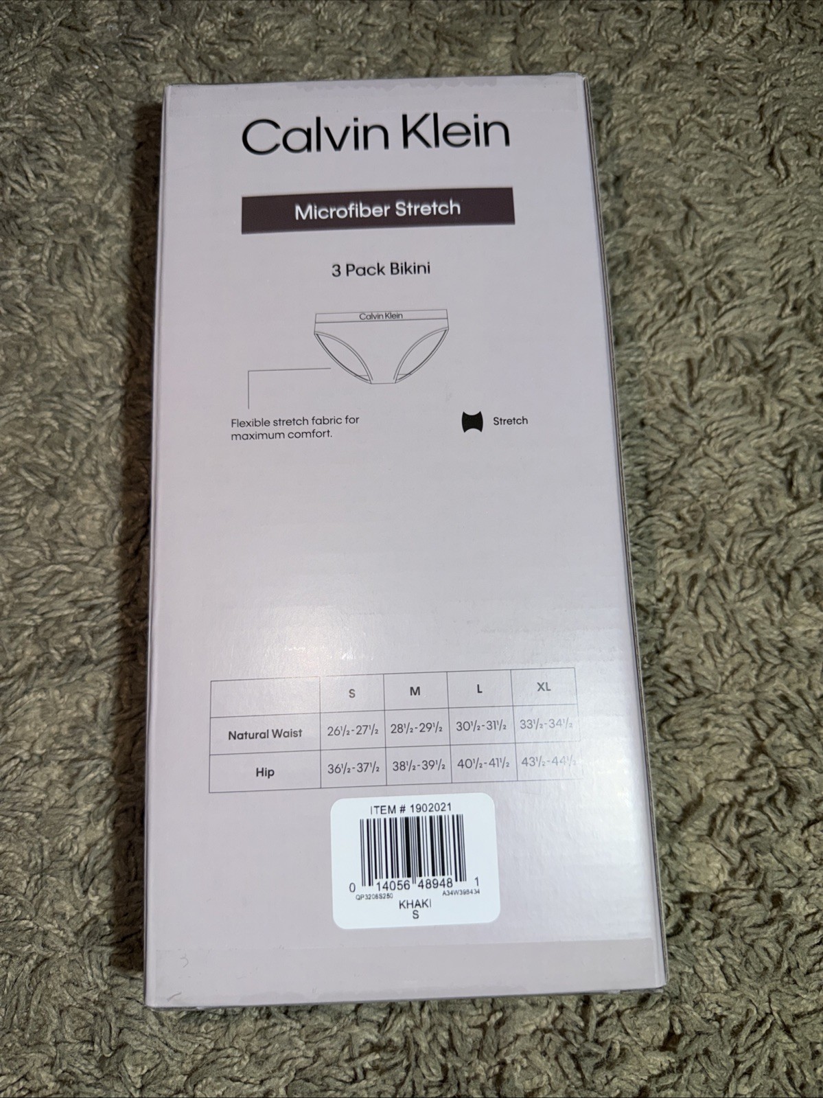 NEW Women’s Calvin Klein 3 Pack Bikini Underwear Black Pink Tan Size Small