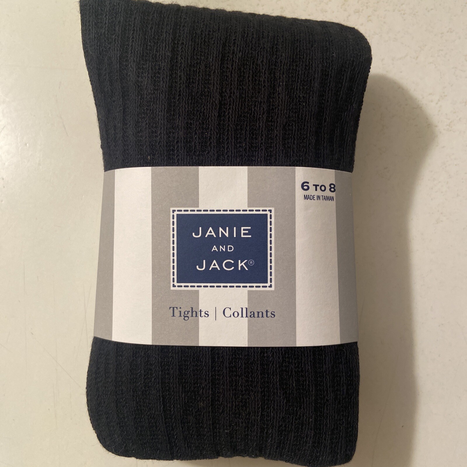 NWT Girls 6-8 Janie And Jack Cotton/Nylon/Span BLACK CABLE TIGHTS (Nov 2018)