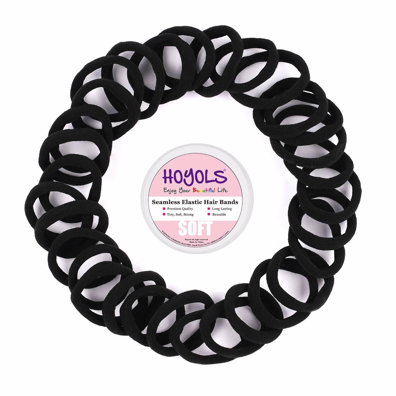 2″ inch Large Cotton Hair Ties Soft Fabric Seamless Large Ponytail Holder 50 pcs