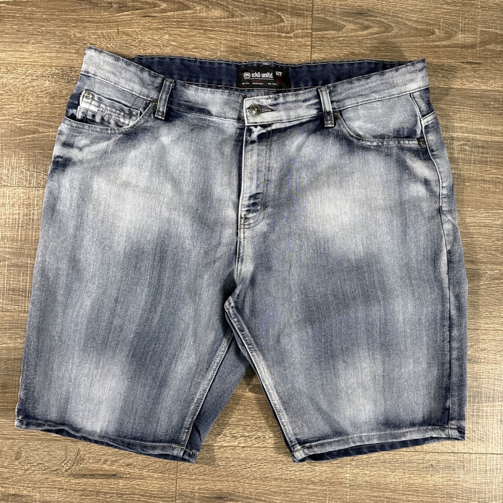 VTG Ecko Unltd Shorts Mens 42 Blue Baggy 90s Skater Grunge Hip Hop Denim Jorts