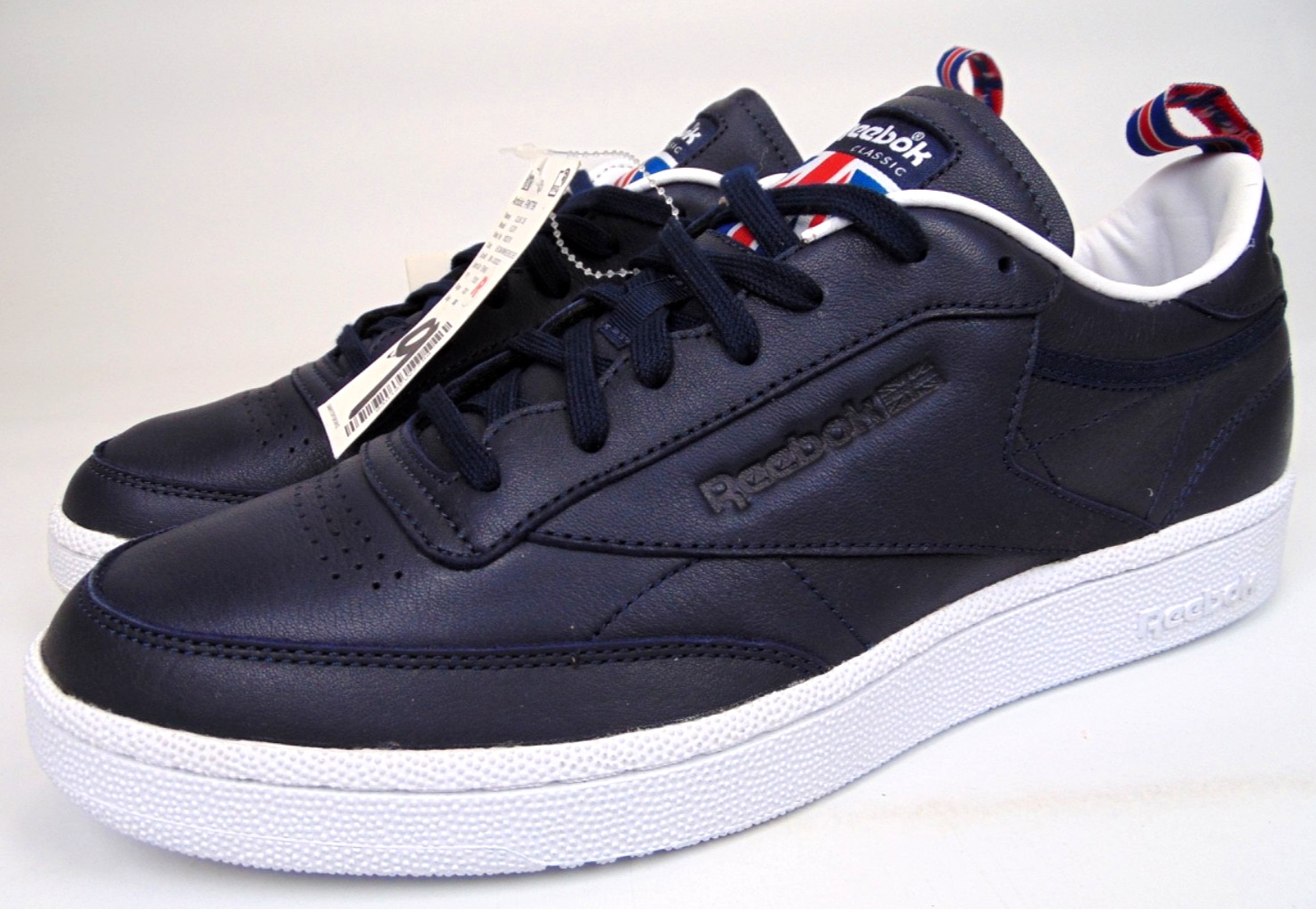 NEW! Reebok Club C 85 Casual Classic Sneakers Men’s Size 9.0 M Blue Navy Leather