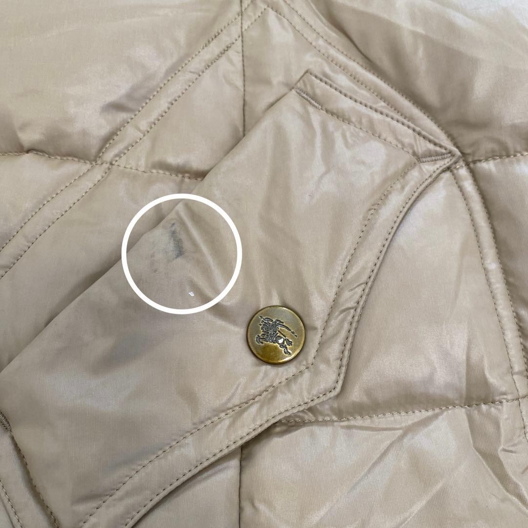 Burberry Blue Label down coat with raccoon Nova check pattern size 38