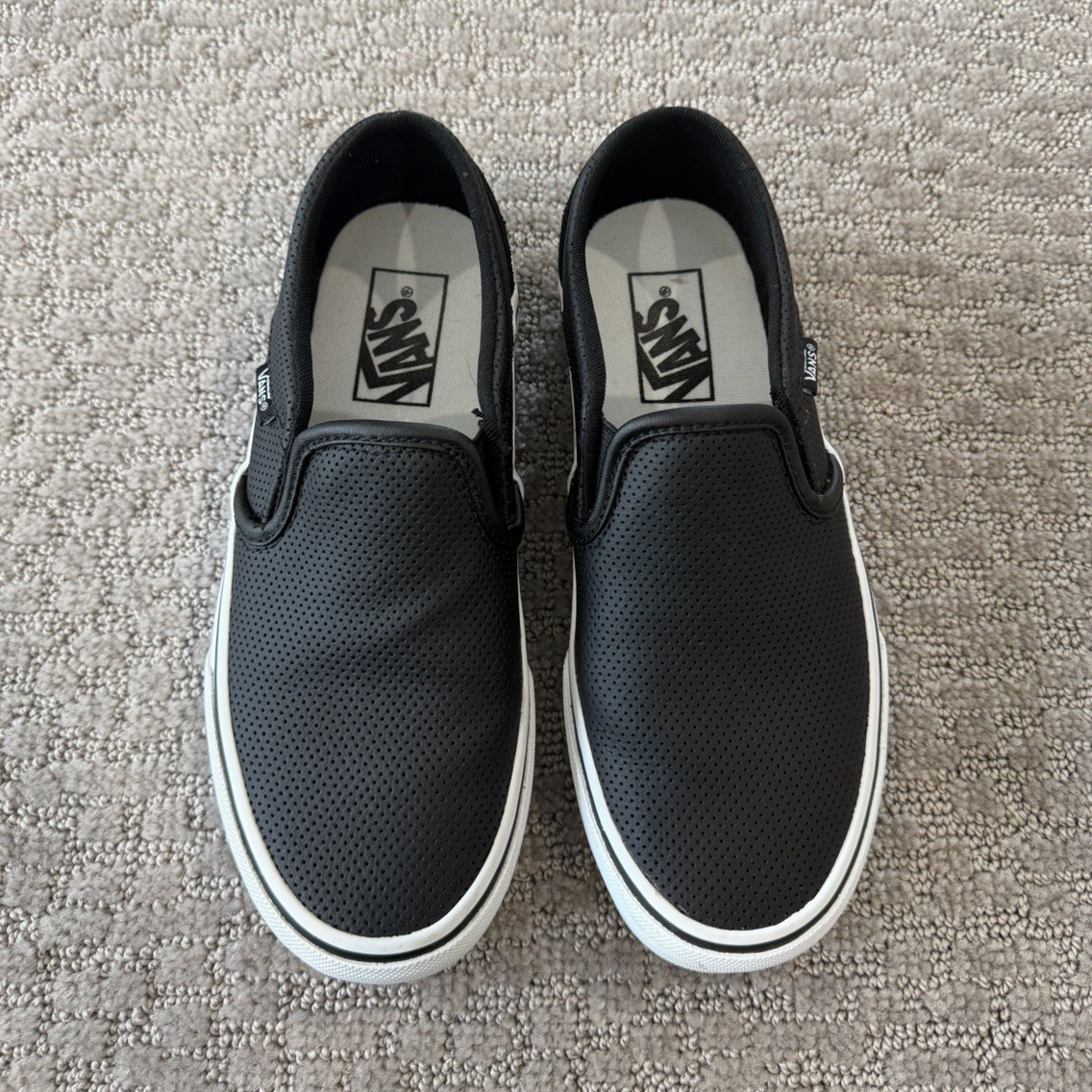 VANS Classic Slip-On Black Low Top Solid Slip-On Sneaker Rubber Outsole