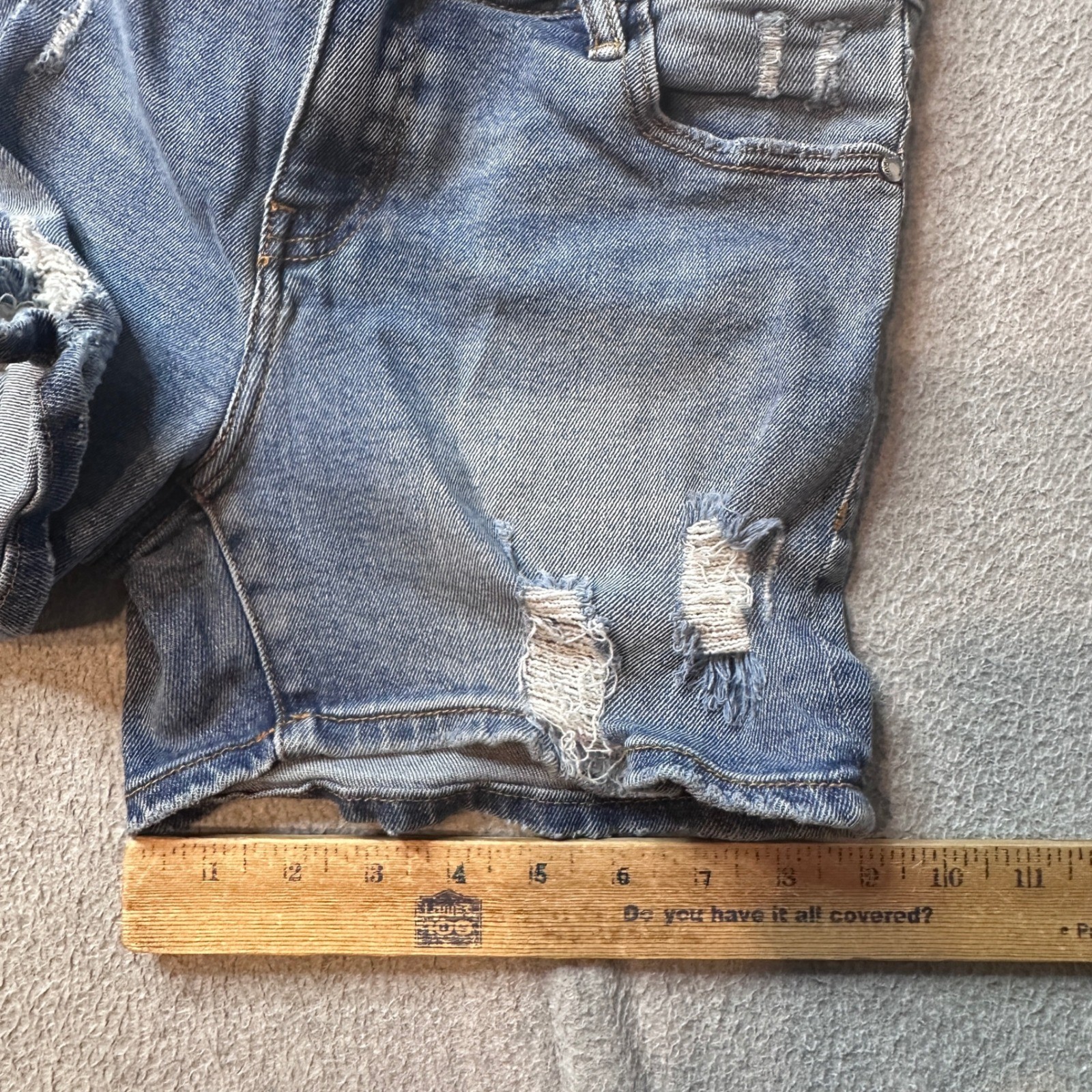 Buffalo Jean Shorts Womens 28 Blue Lexi Semi Hi Short Distressed Stretch Denim