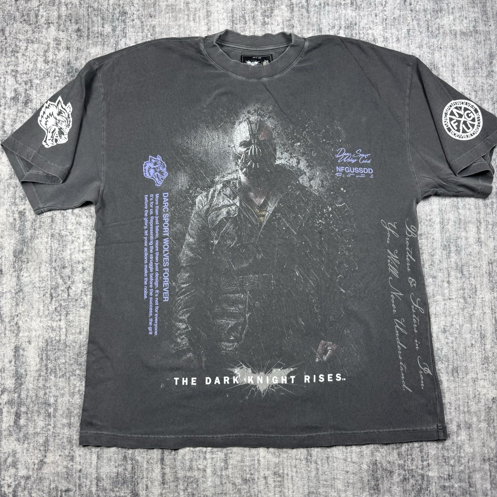 Darc Sport x Batman Bane “RISE AGAIN V2”Dark Knight Rises XL Shirt Tee 809/1000