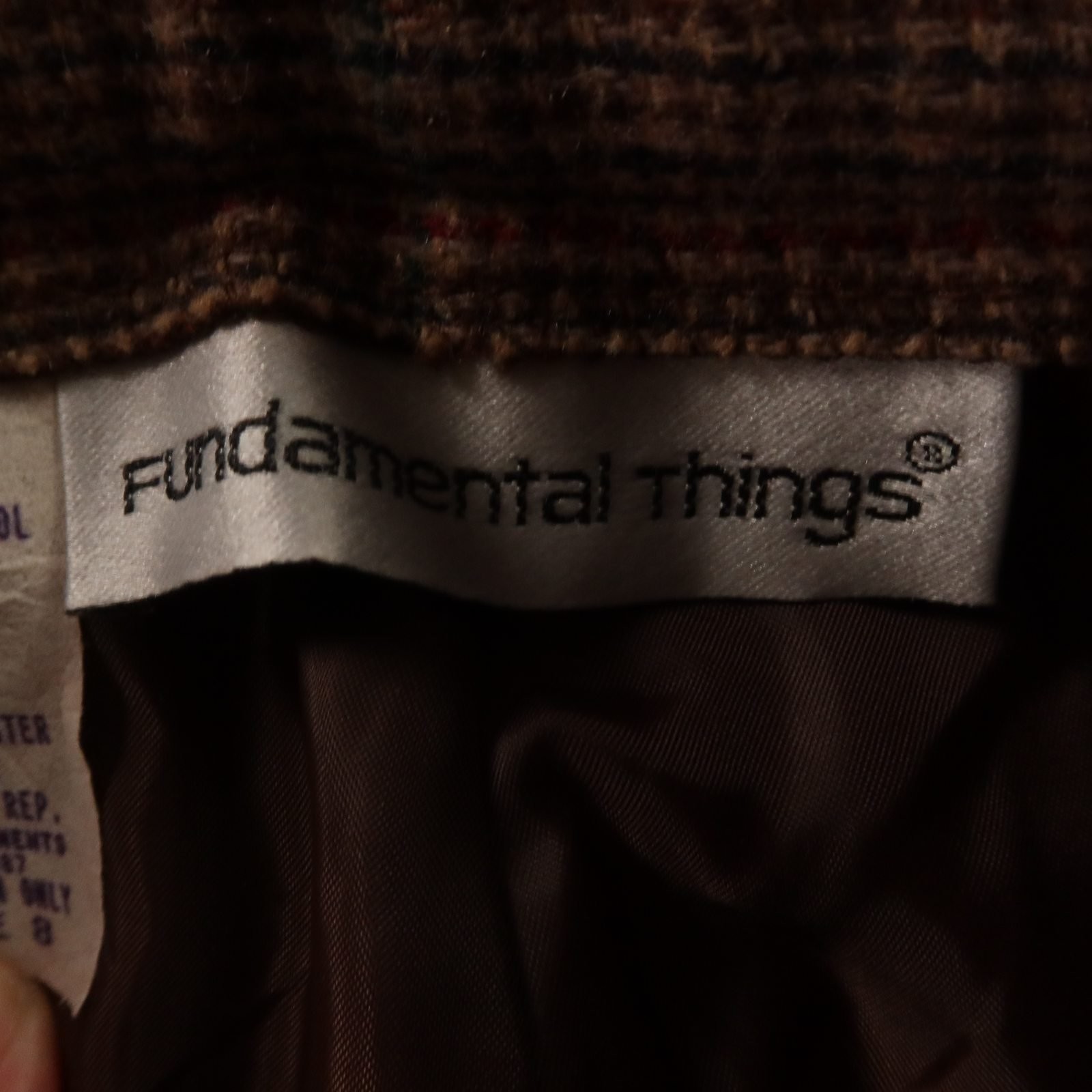 VTG Tweed Suit Womens 12 Brown Houndstooth Check Wool Blend Double Breasted