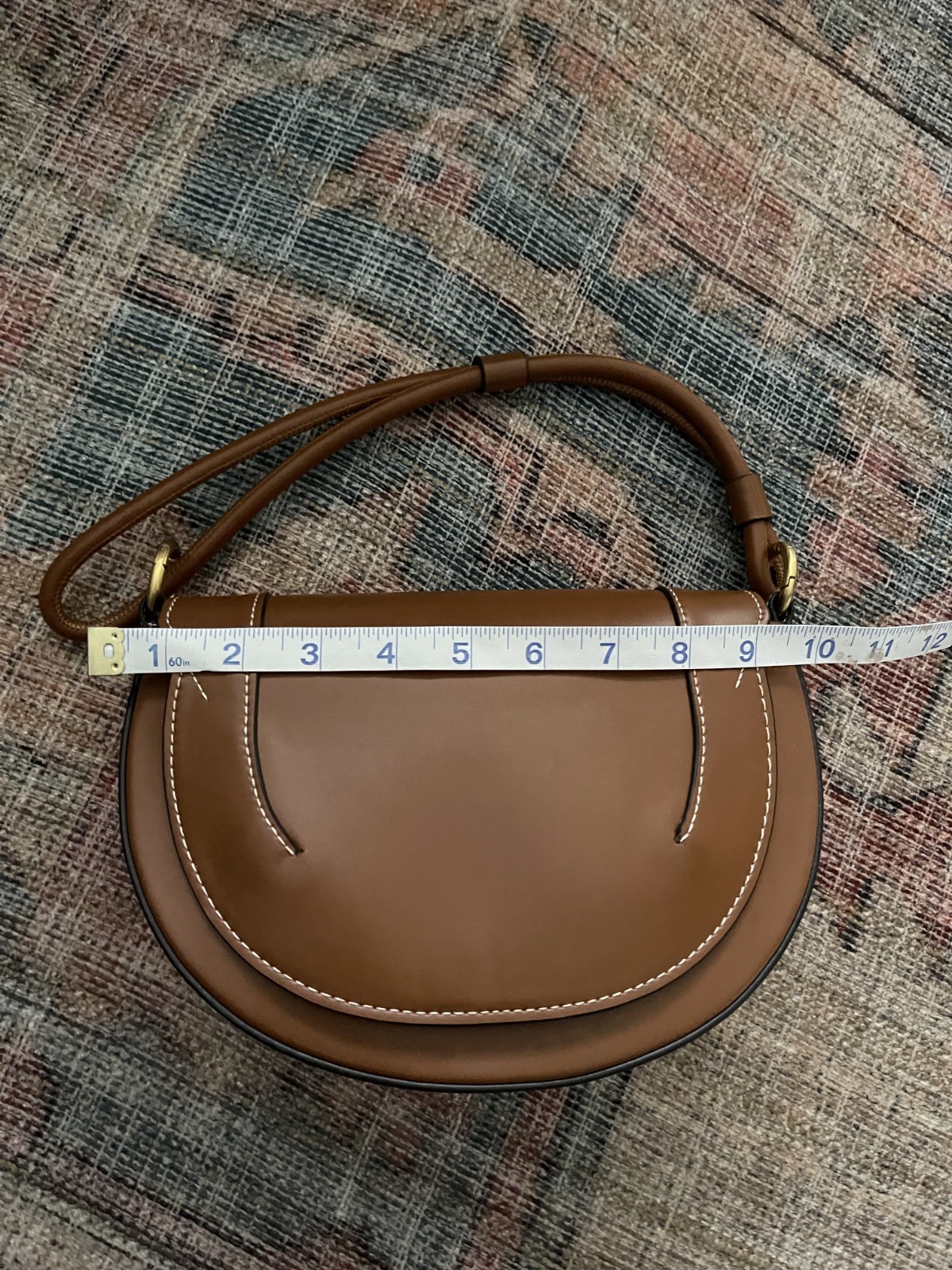 Zara Canvas Topstitch Crossbody Bag Tan Retro Classic Elegant Staple Capsule