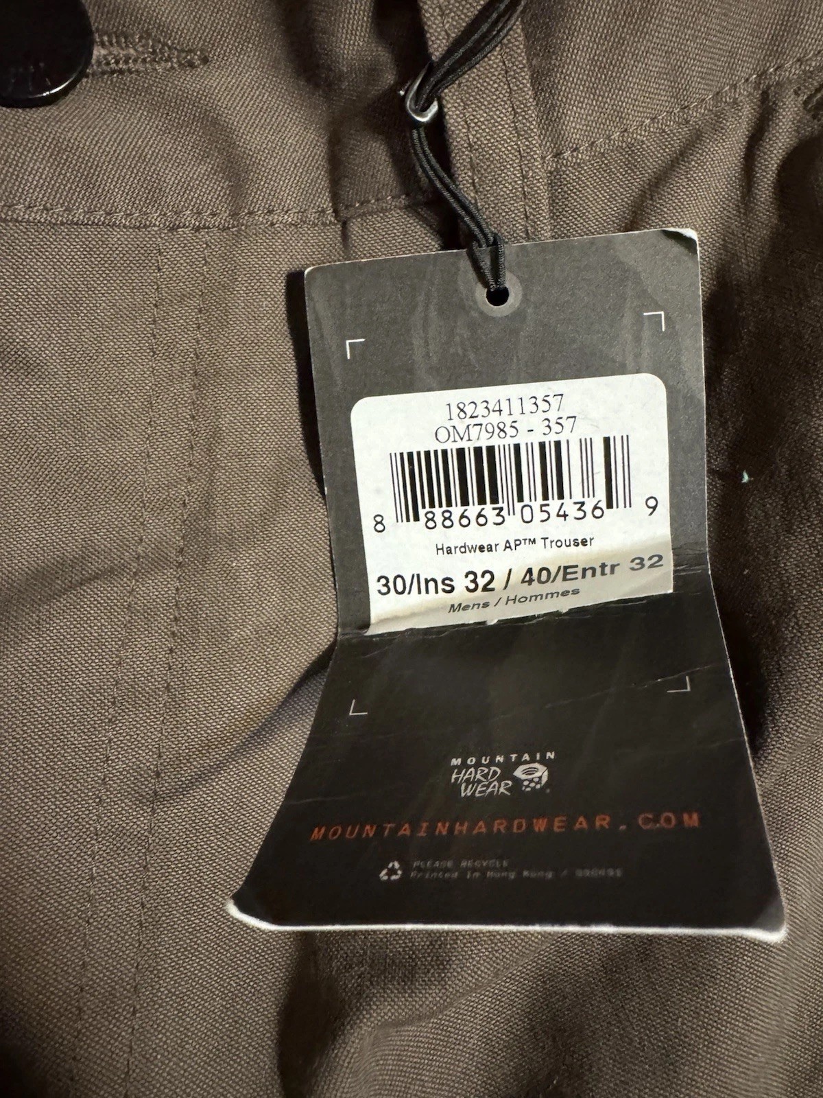 Mountain Hardwear Men’s Hardwear AP Pants Brown Outdoor Hiking Size 30×32