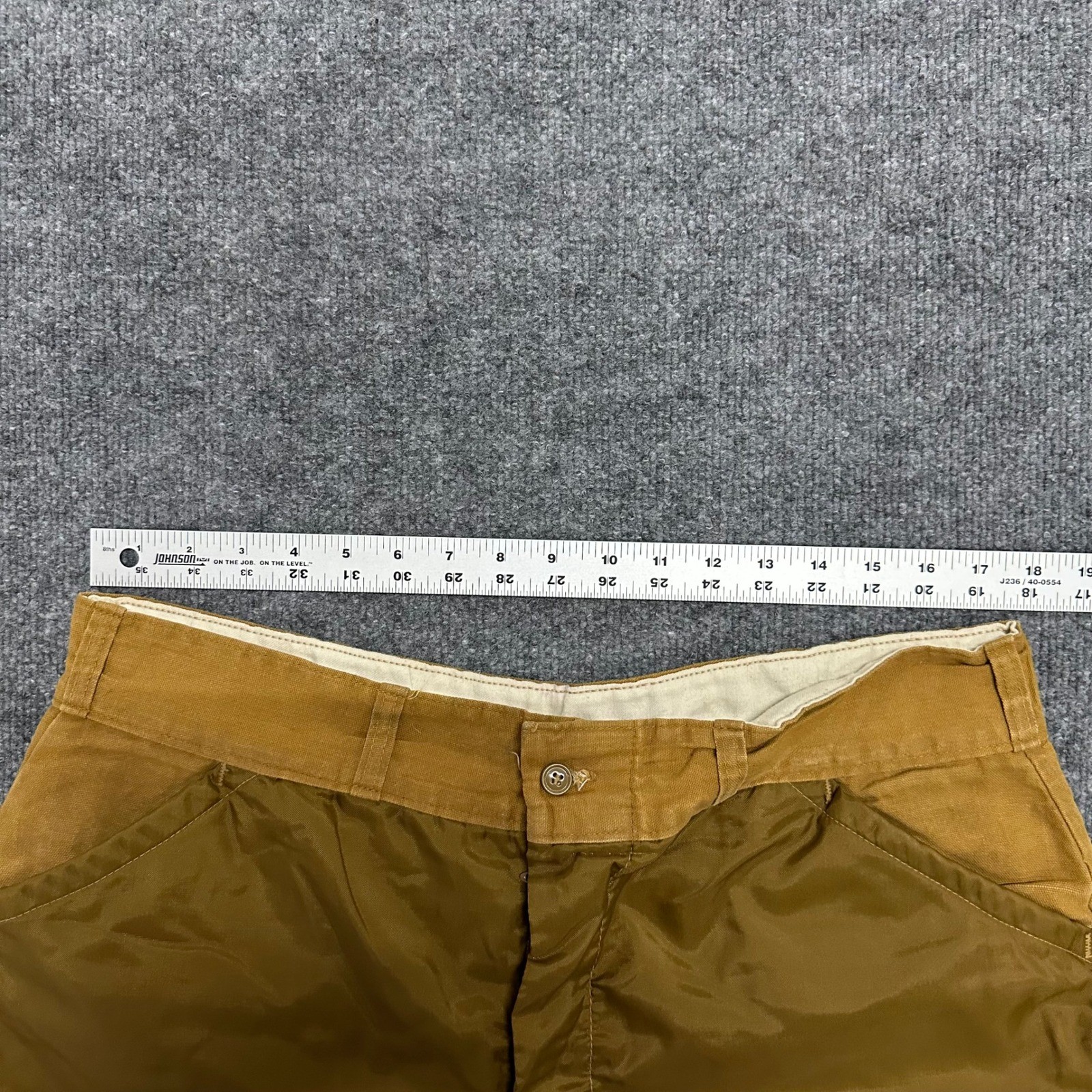 American Field Hunting Pants Mens Size 34 Brown Canvas Nylon Reinforced Vintage