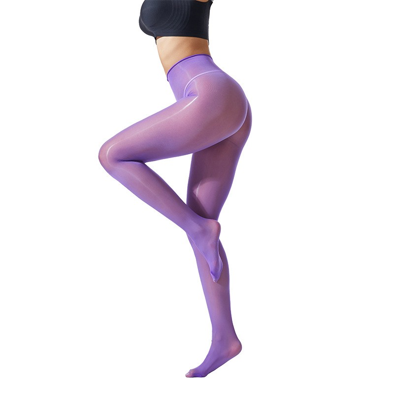 20D Oily Shining Tights Women High Waist Pantyhose Lift Buttocks S-XXL Plus