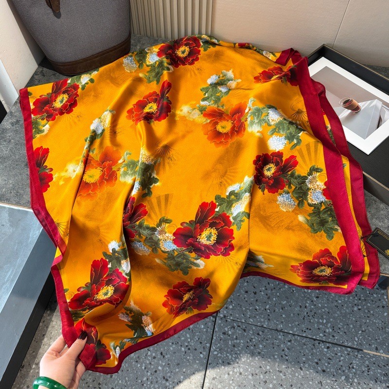 New Authentic Chinese Style Long Scarf Shawl Scarves Wrap Silk Print Wrap Scarf
