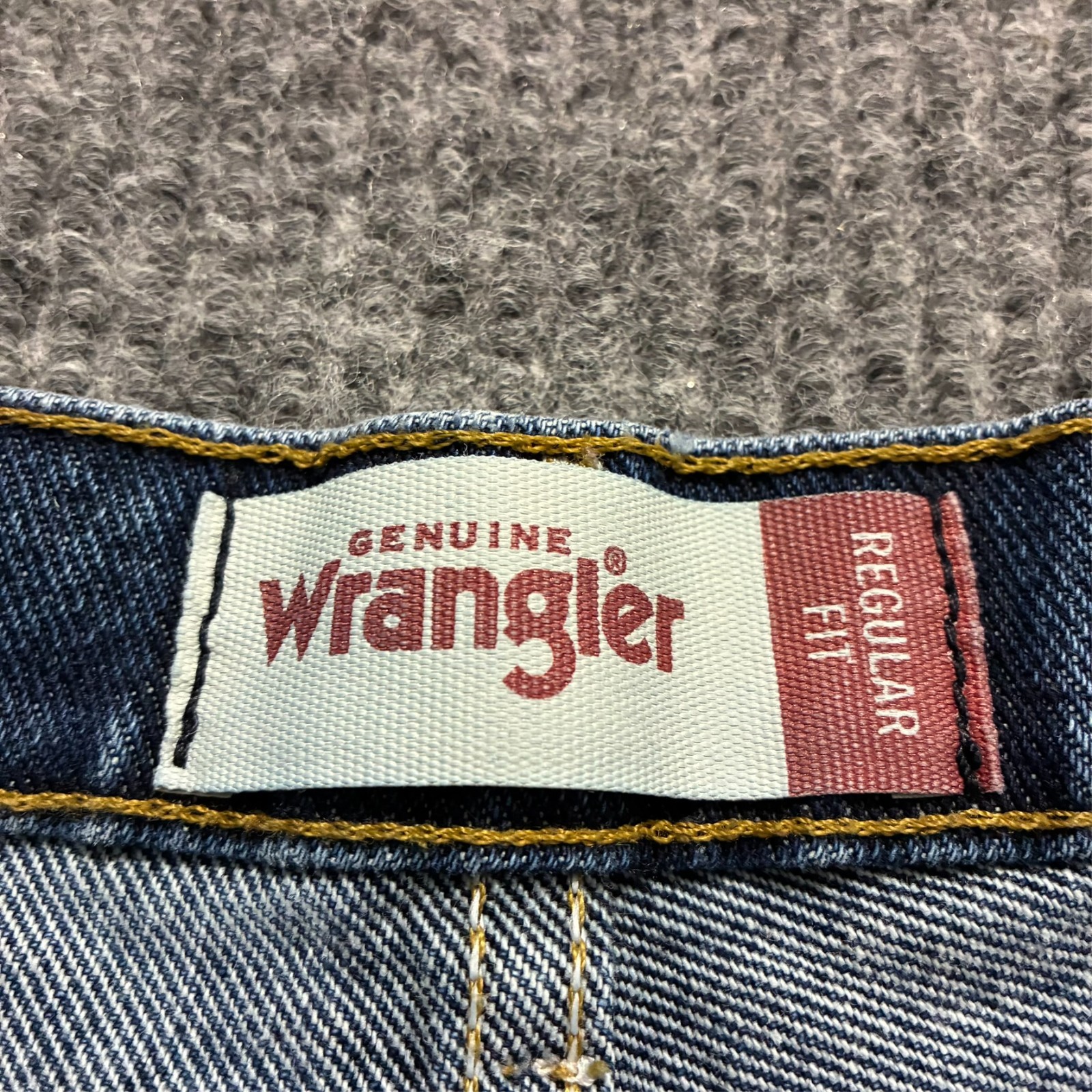 Genuine Wrangler Mens Jeans Size 36×32 Blue Denim Regular Fit Cotton Vintage
