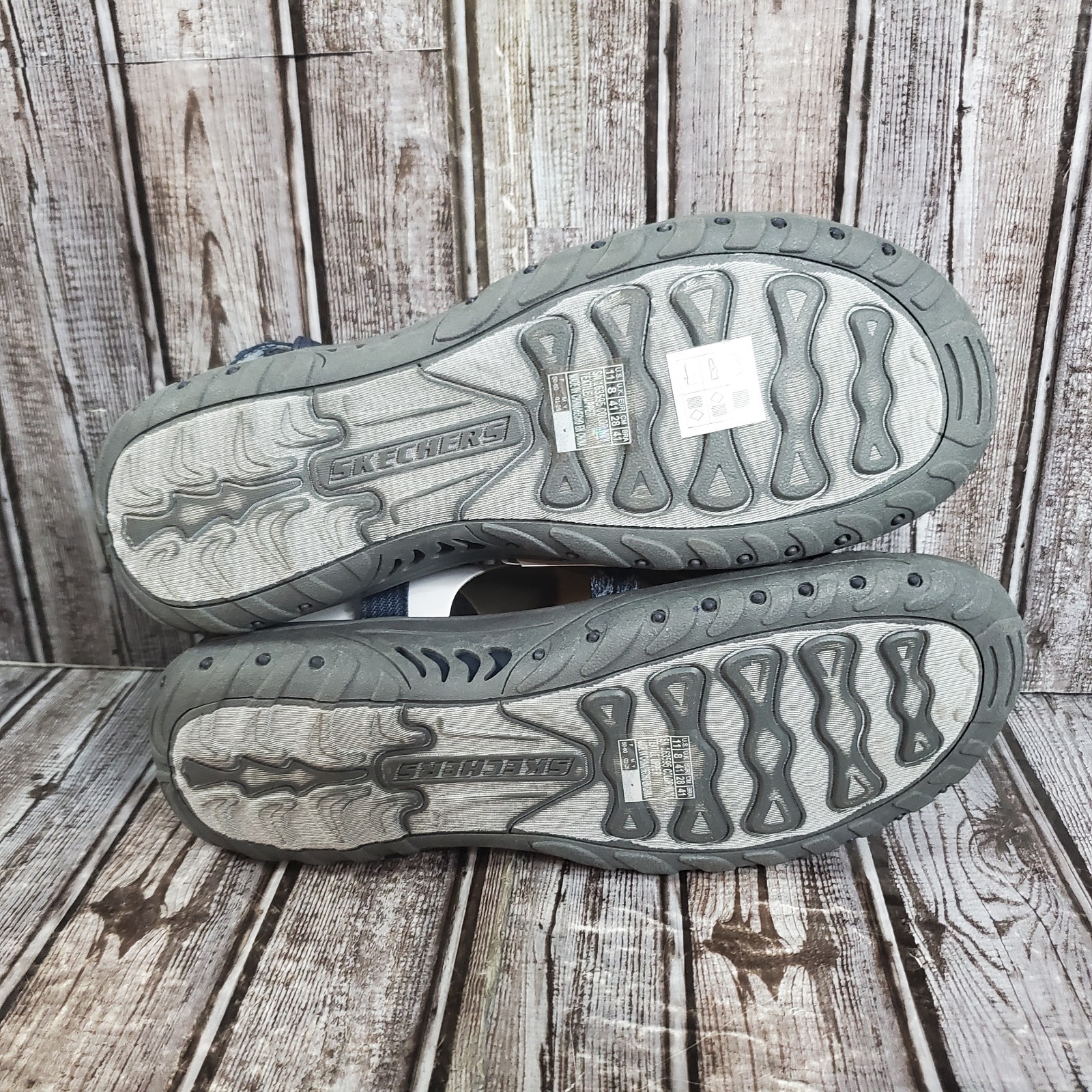 Skechers Women’s Reggae Positive Space Black Strappy Sandals 163595 Navy Size 11