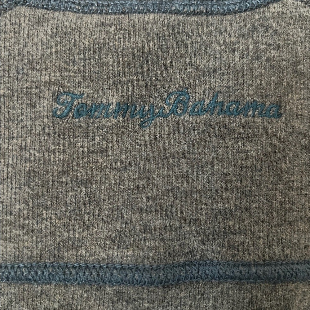 Tommy Bahama Mens Reversible Quarter Zip Pullover Sweatshirt Teal Grey XL