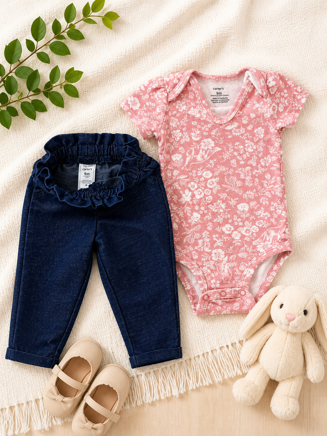 Baby Girl Clothes Lot 6-9 Months Carter’s Lullaby 2 Complete Outfits 6 Pieces