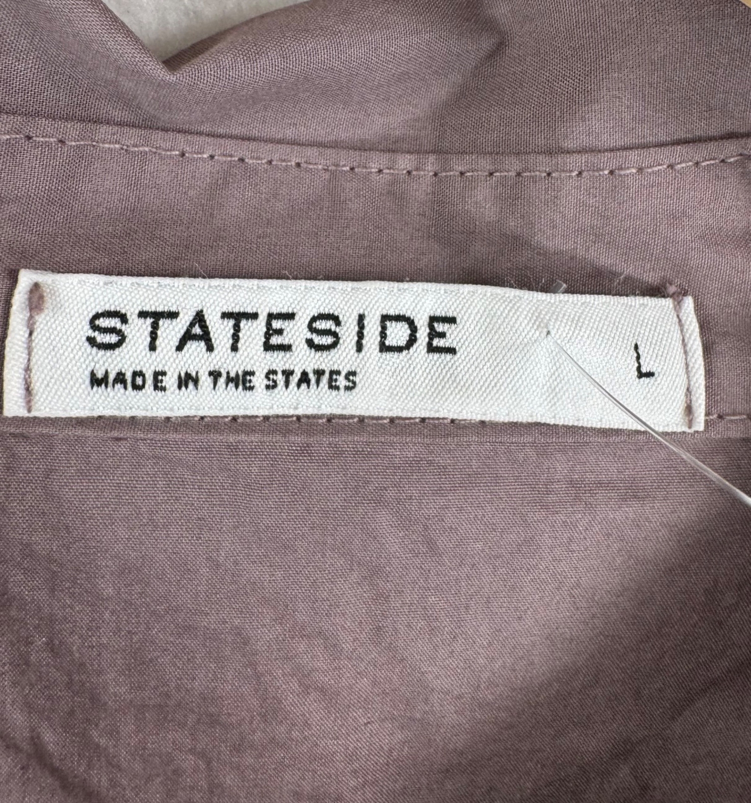 Anthropologie Stateside Structured Poplin front twist shirt dress mauve sz L