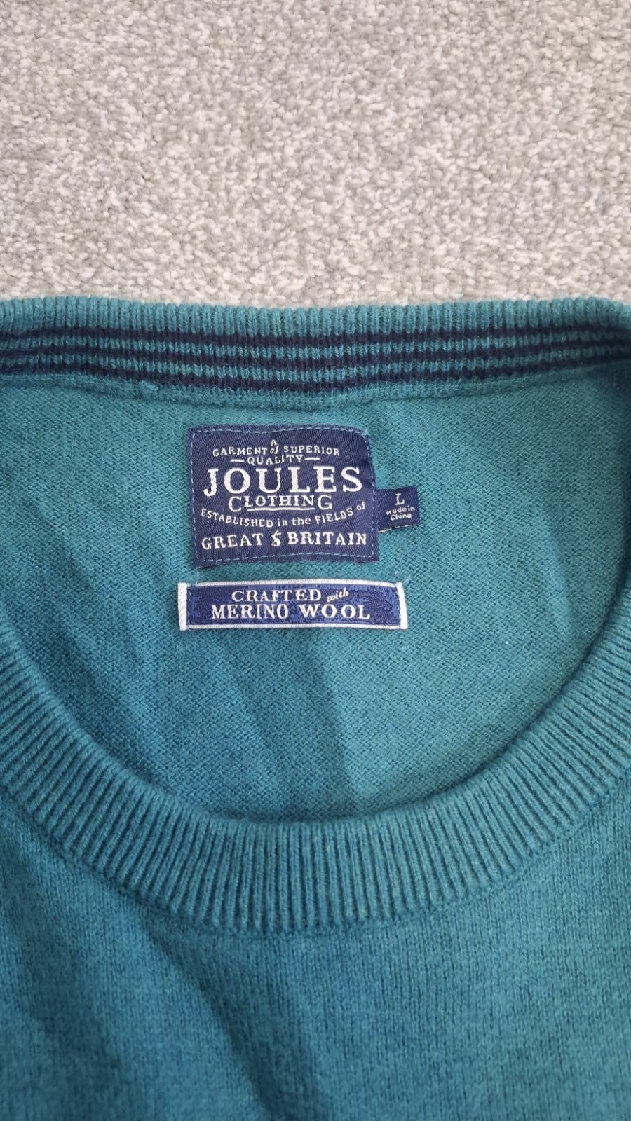 Joules Teal Marl Jarvis Crew Neck Jumper Large