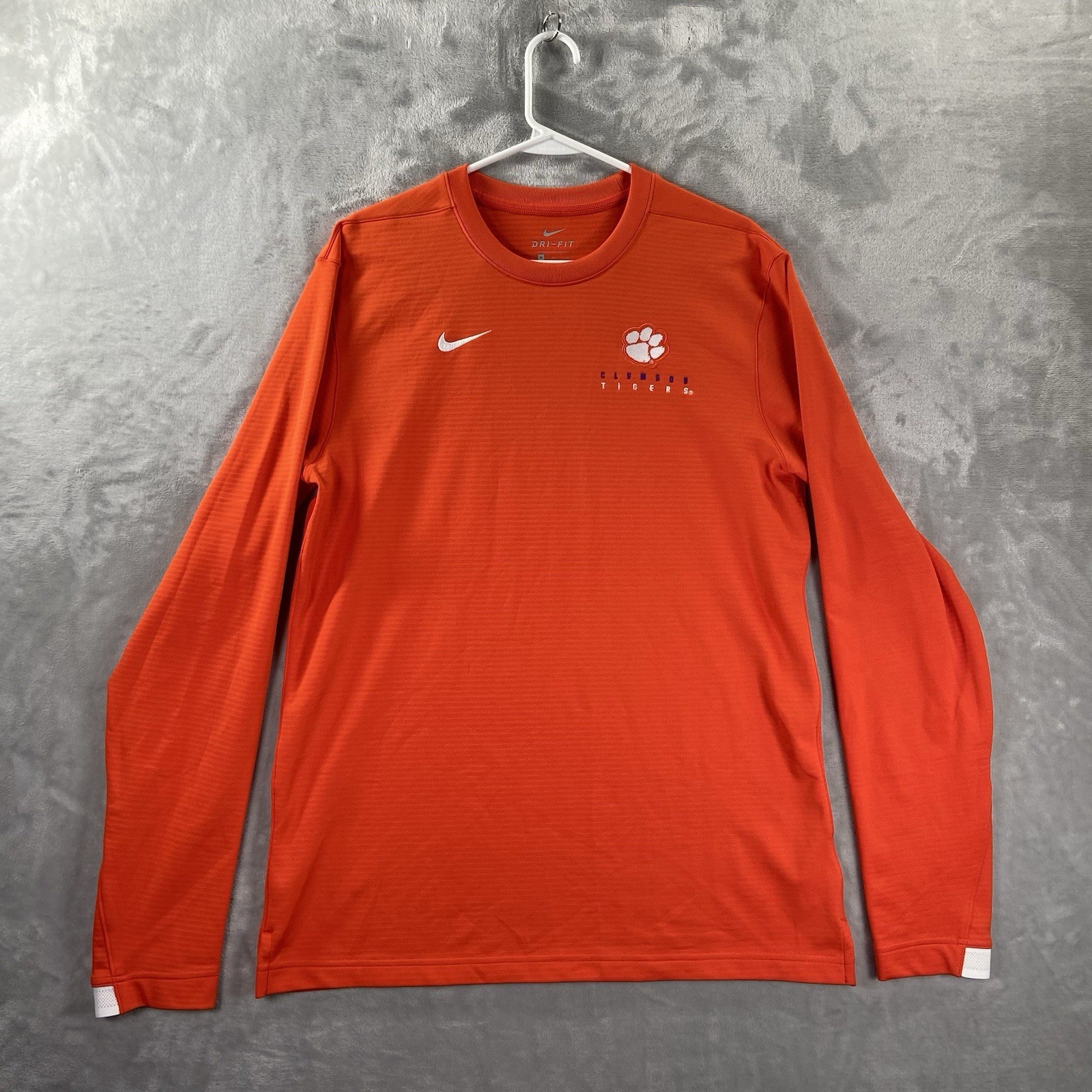 Nike Shirt mens Medium Clemson Tigers Football On Field Crew Neck Dri-Fit Orange