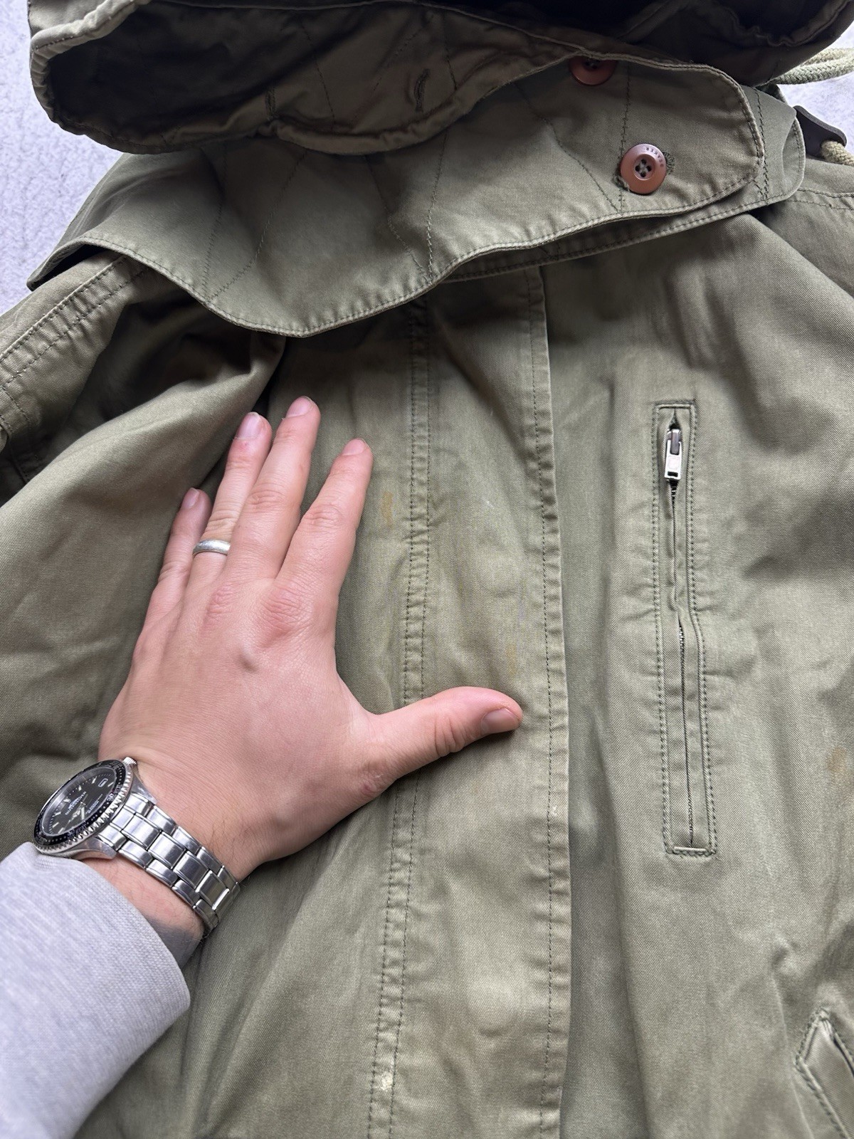 Men’s Beaker Japan Fishtail Parka Military Jacket Chainstitch Sz M Green Army