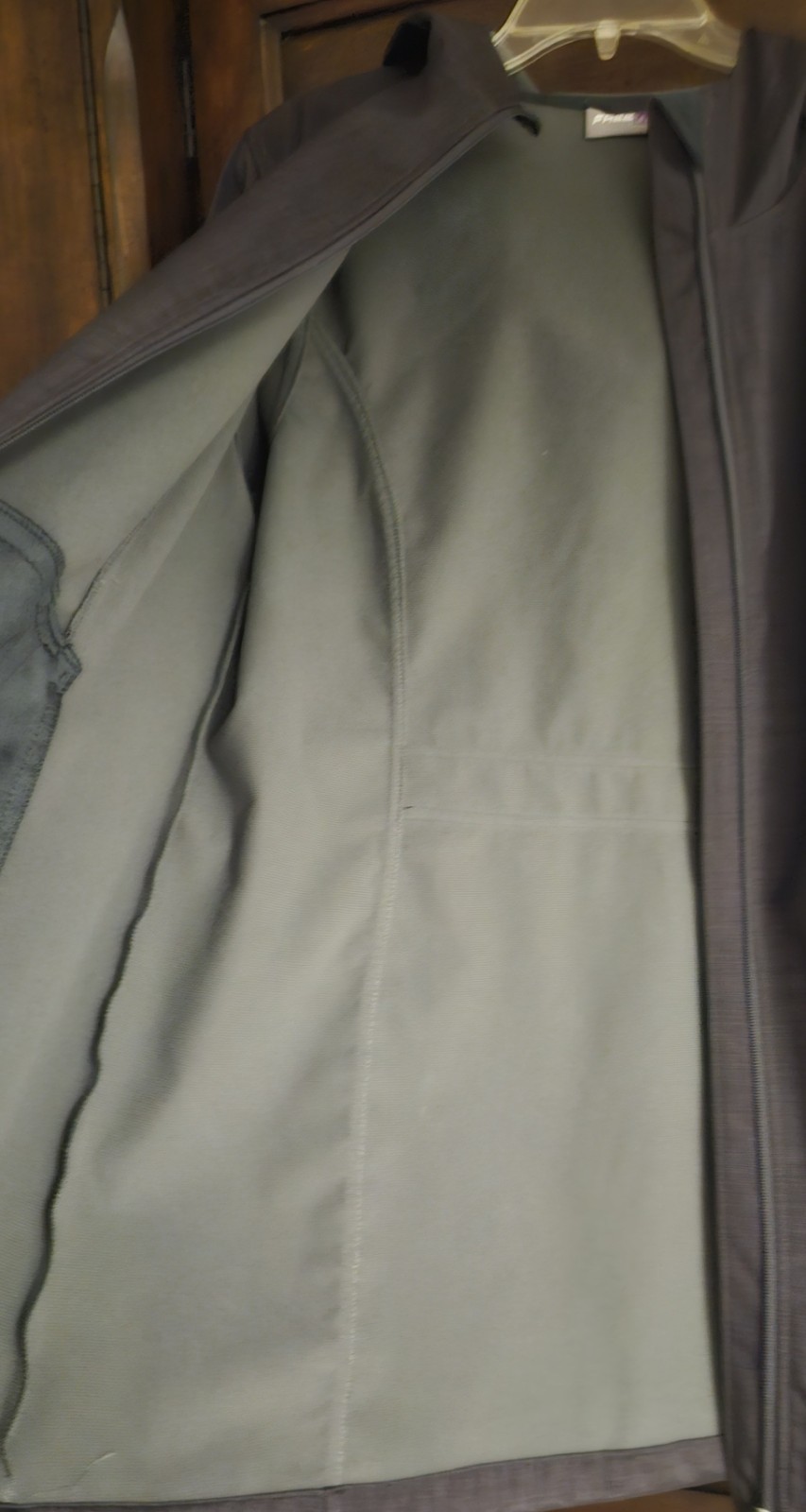 FreeTech Jacket Womens XL (16/18) Hooded Waterproof Rain Windbreaker Slate Gray