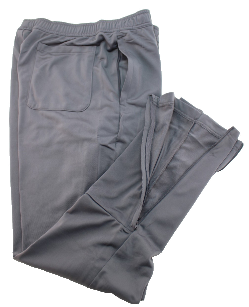 NWT ADIDAS Tricot Men’s XXL Gray / Gray Embroidered Logo 12″ Leg Zip Track Pant