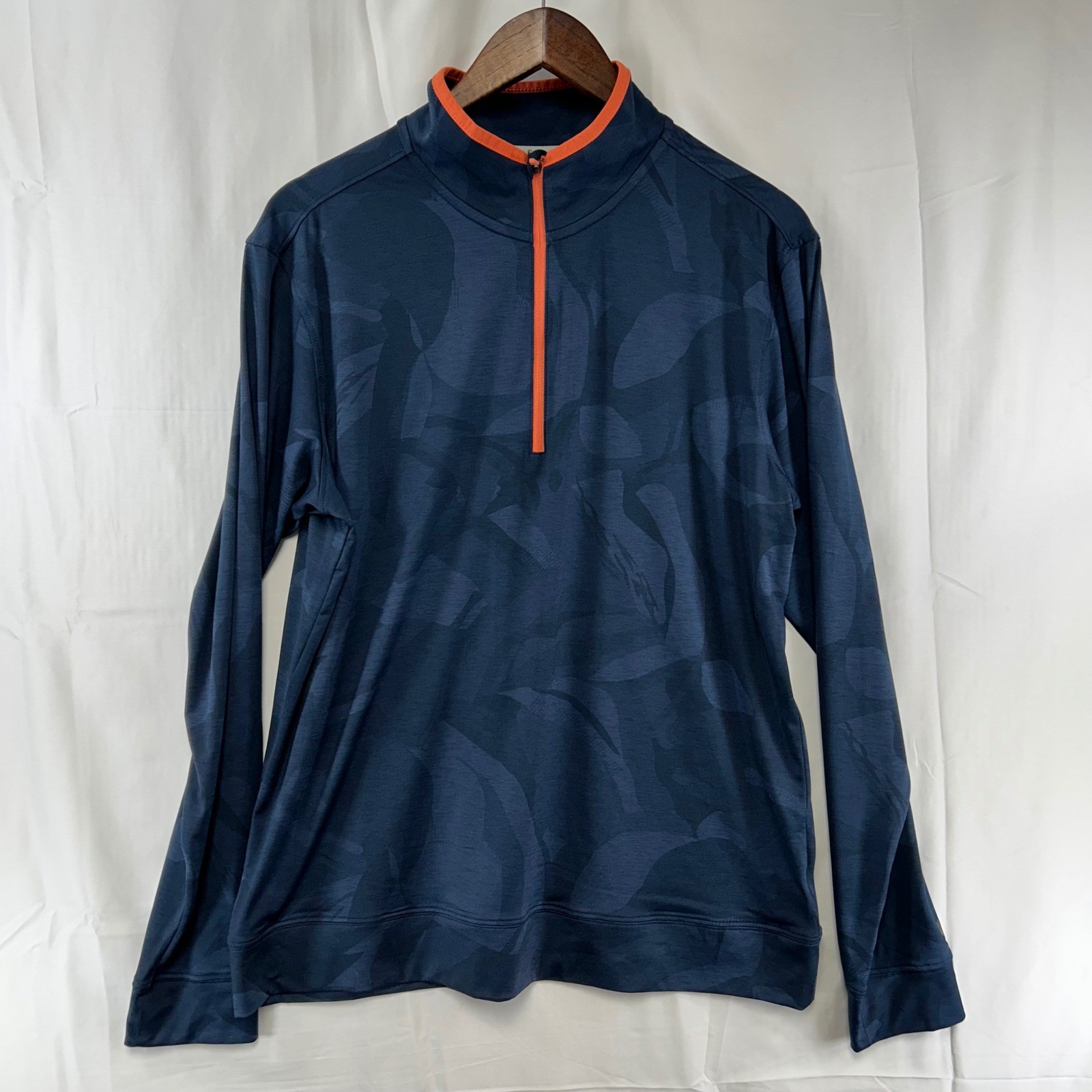 Walter Hagen 1/4 Zip Pullover Mens M Navy Blue Printed Lightweight Perfect 11