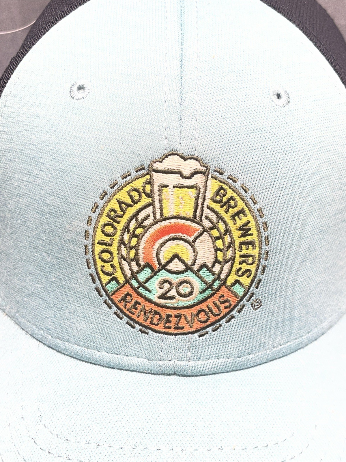 Colorado Brewers Rendezvous Logo Beer Hat Sea Foam Color Front New Cap