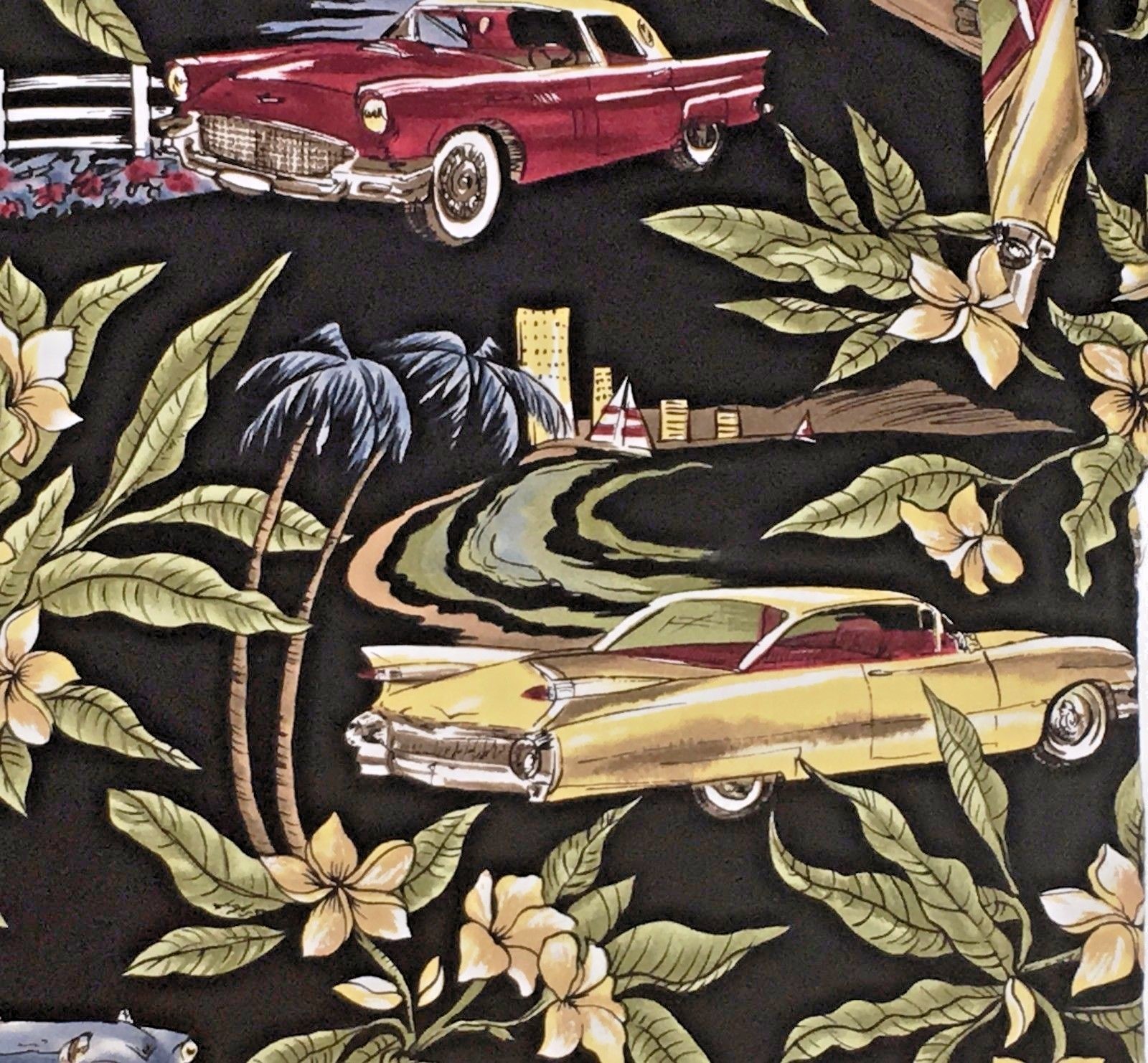 Robert Stock Shirt Mens Medium Corvette Ford Thunderbird Cadillac Vtg Cars