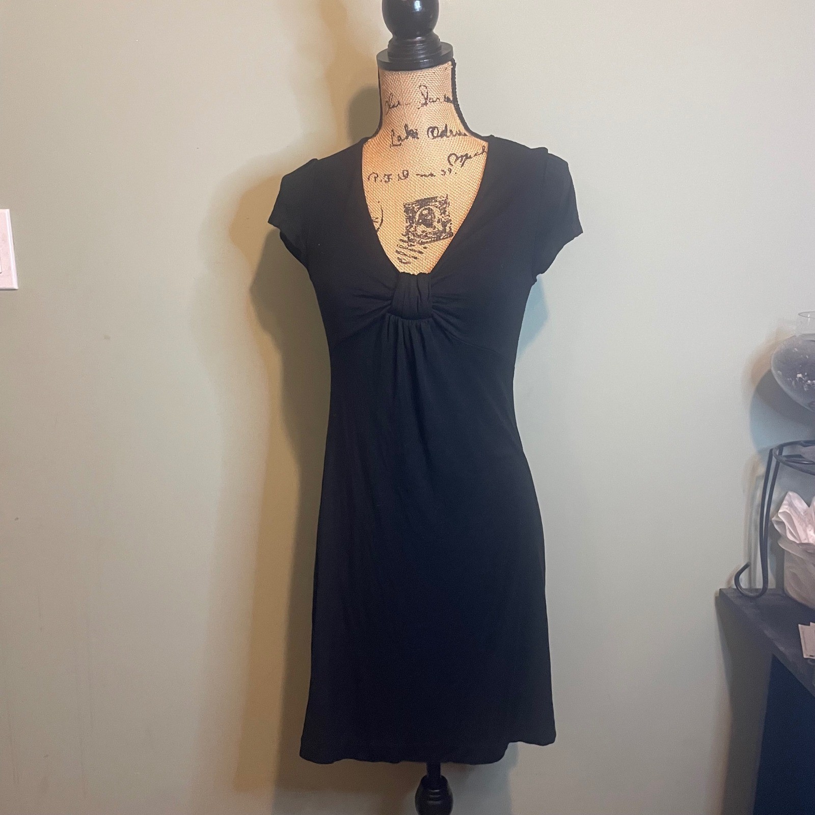 Banana Republic Women Evening Casual Party Cocktail Knot Dress Black Small