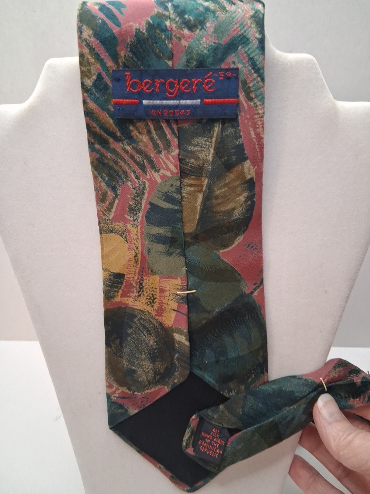Lot of 3 Botanical Leaf Neckties Name Brands Assorted Sizes Patterns Fabric