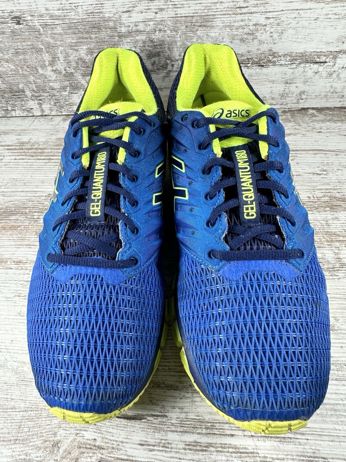 Men’s ASICS Gel-Quantum 180 Blue/Volt Running Shoes Sz 10.5 Athletic Gym EUC!