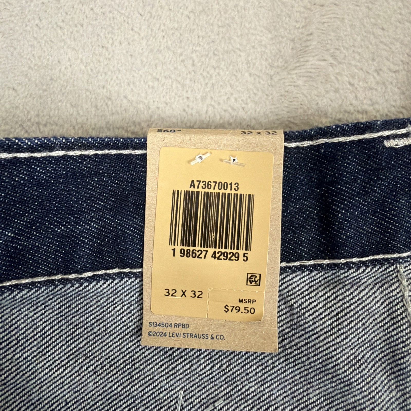 Levi’s 568 Workwear Jeans Men’s Size 32×32 Blue Denim Loose Straight Carpenter